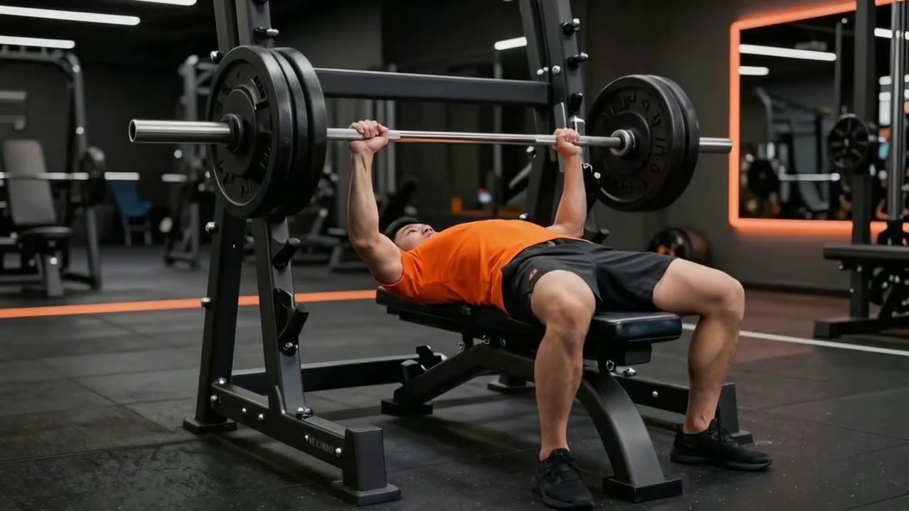 Barbell bench press demo