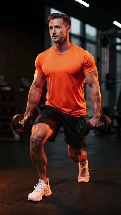 Dumbbell lunge demo