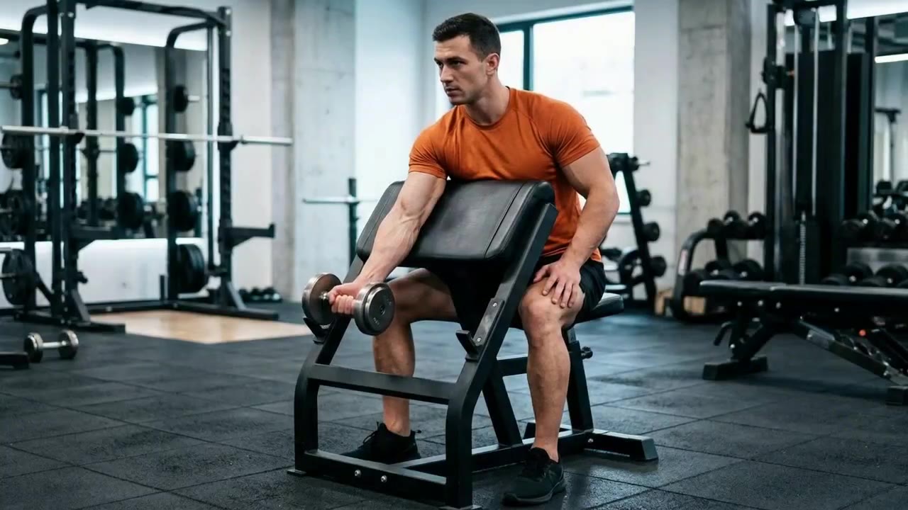 Dumbbell preacher curl demo