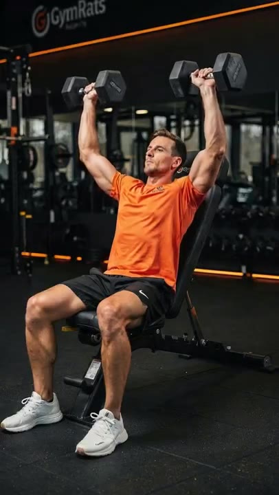 Seated dumbbell shoulder press demo