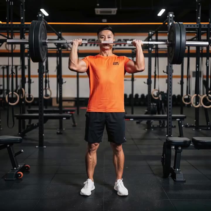 Overhead barbell press demo